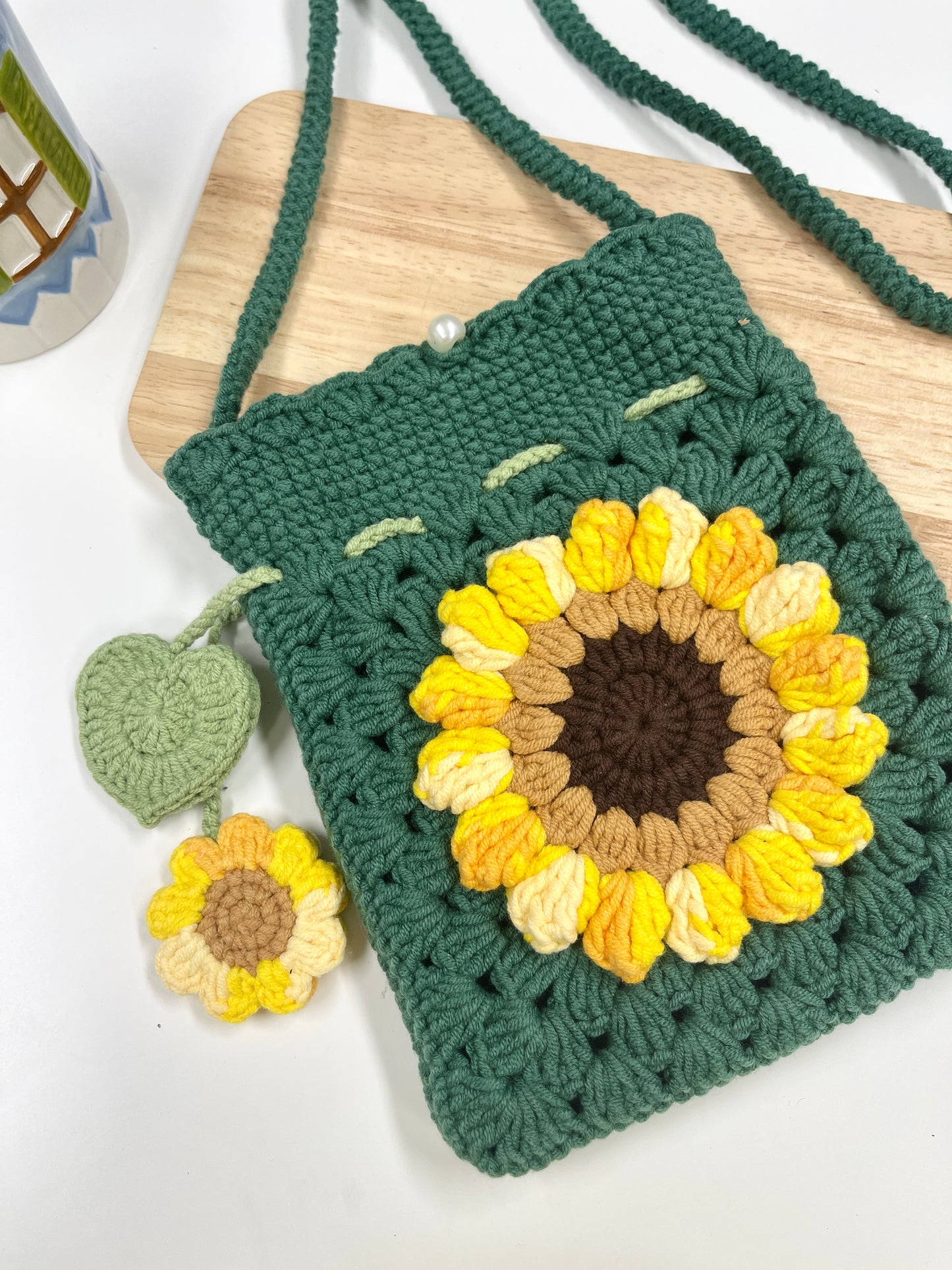 Handmade Sunflower Pouch Bag