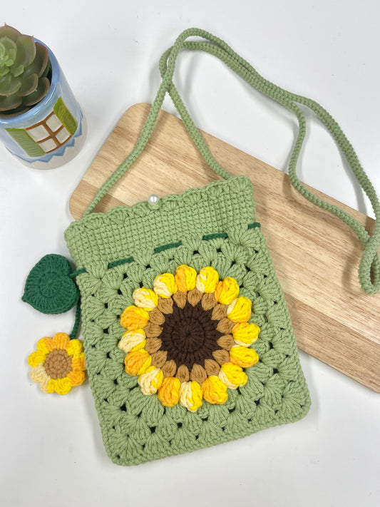 Handmade Sunflower Pouch Bag