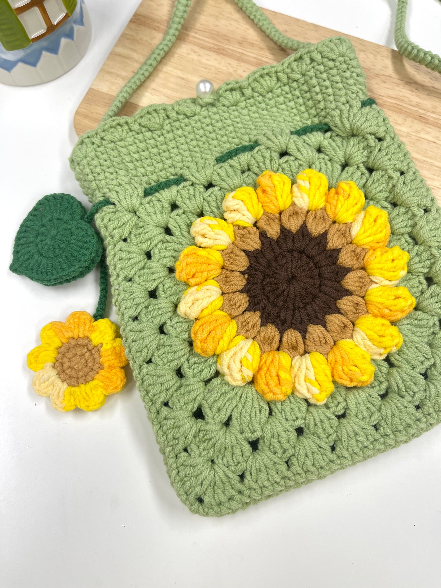 Handmade Sunflower Pouch Bag