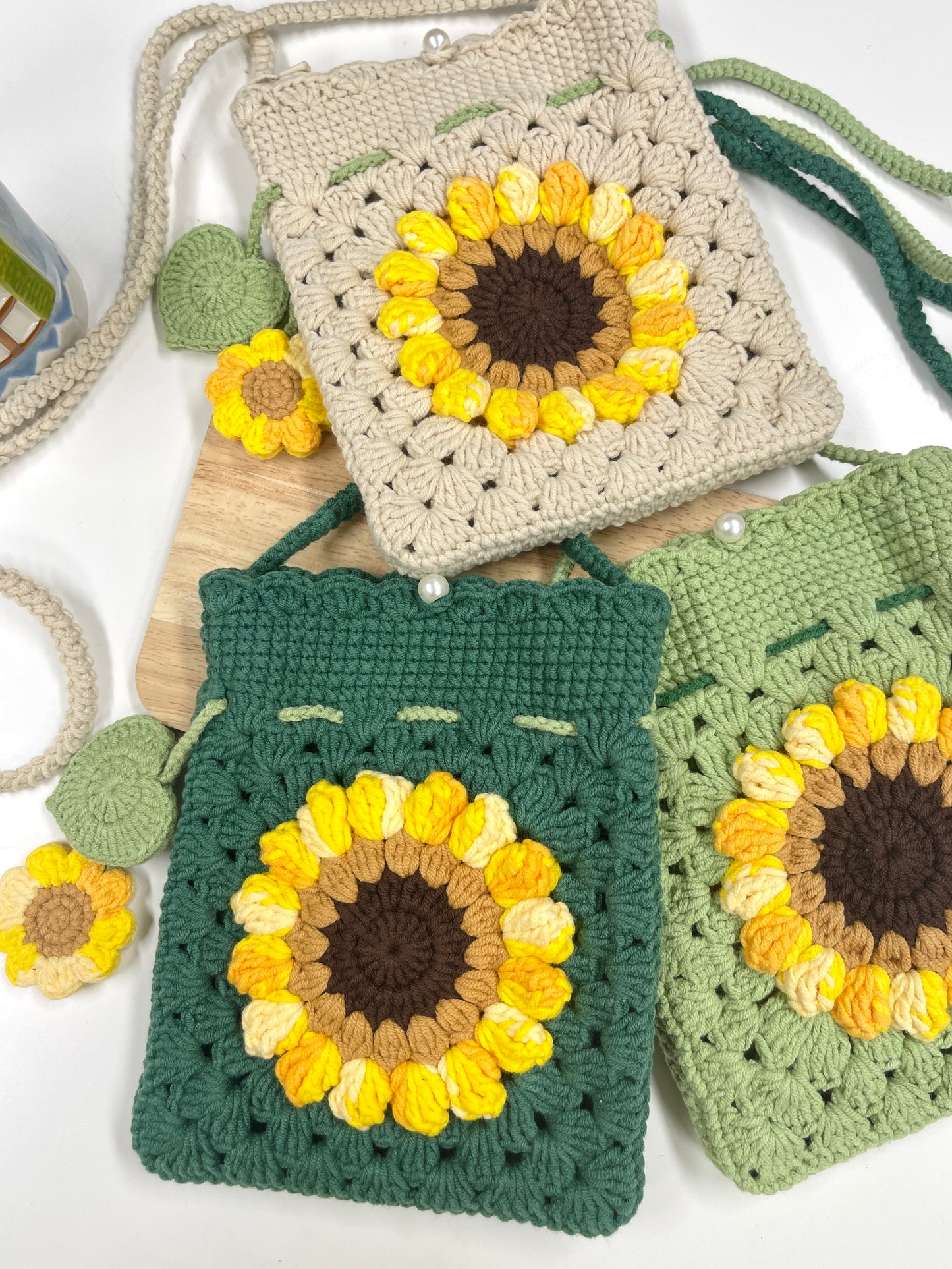 Handmade Sunflower Pouch Bag