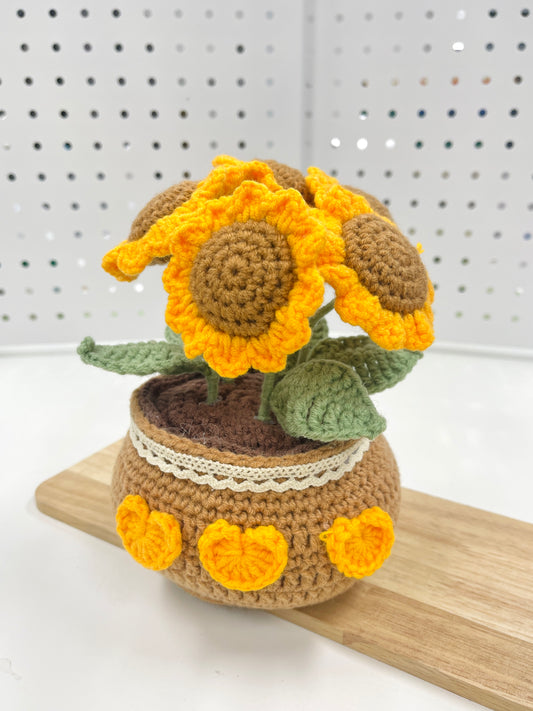 Big Crochet Sunflower Plant