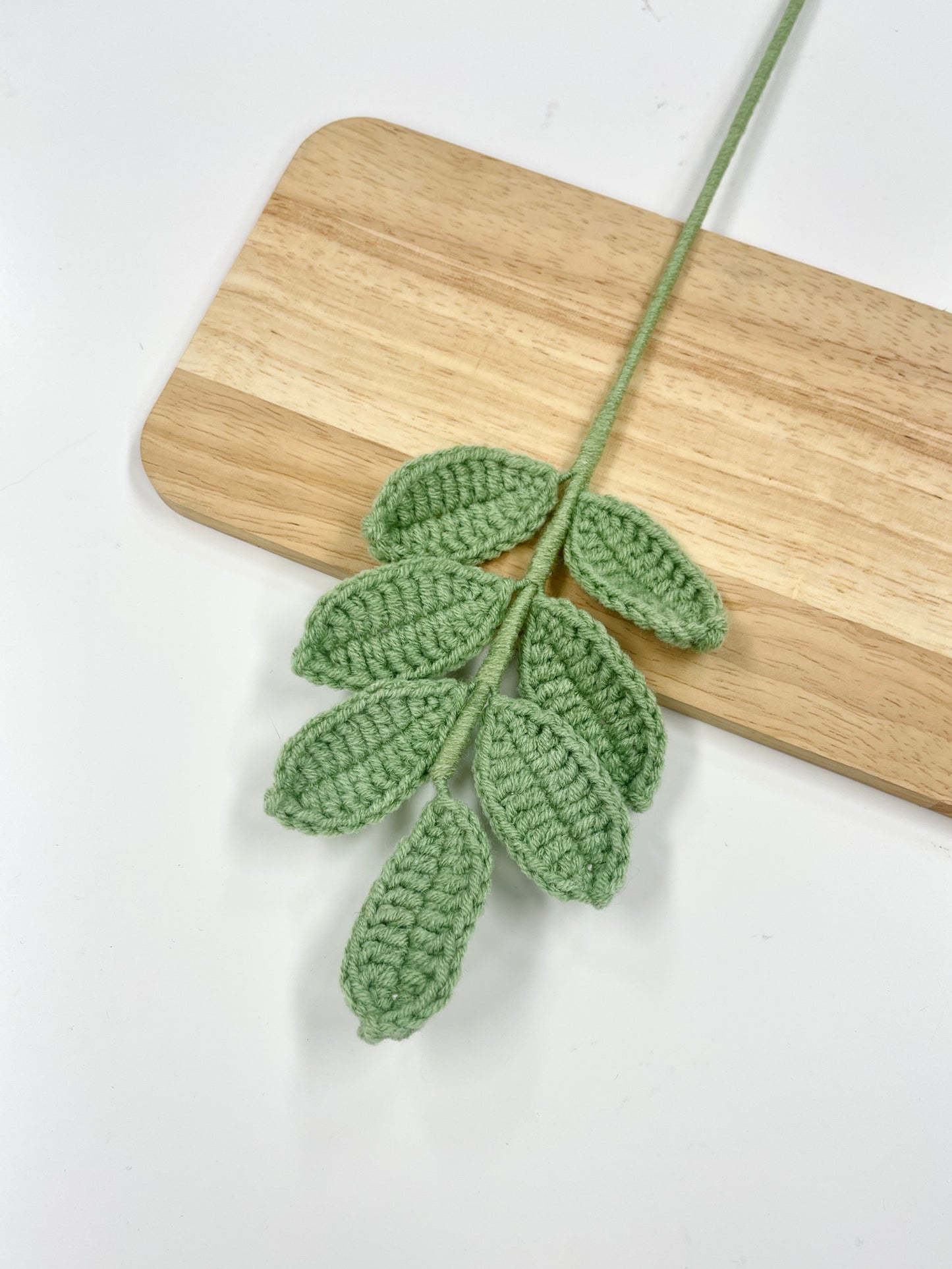 Pastel Green Crochet Leaf