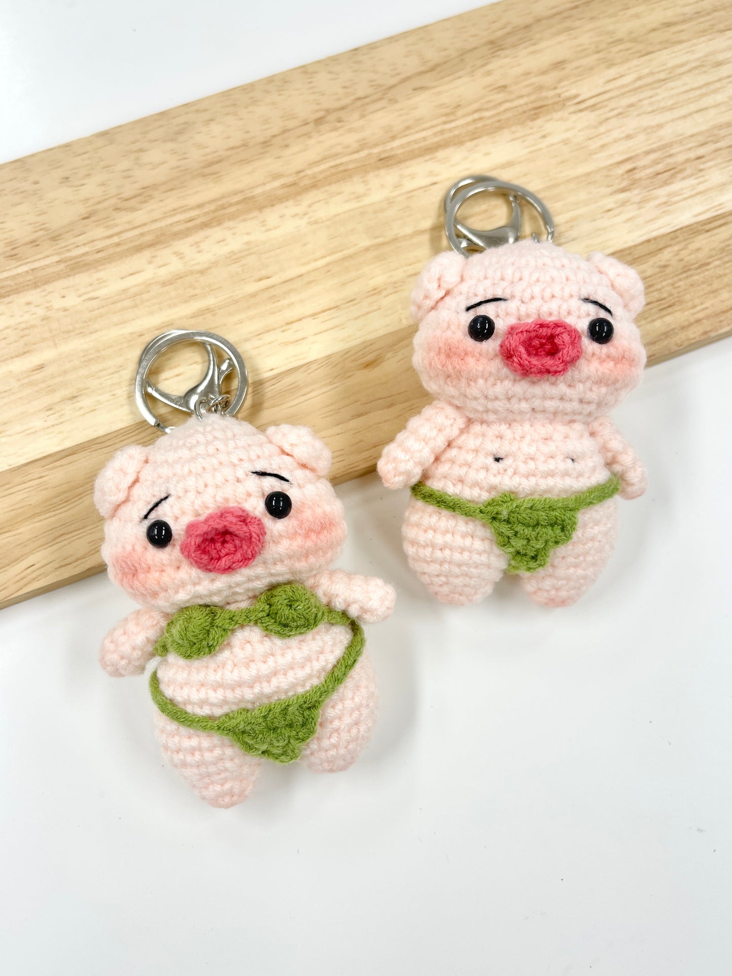 Handmade Kawaii Piggy Keychain