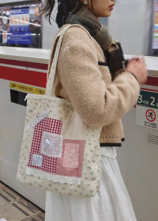 Patchwork Canvas Tote Bag