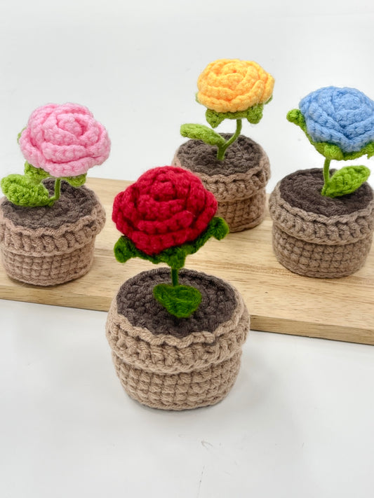 Crochet Rose Plant