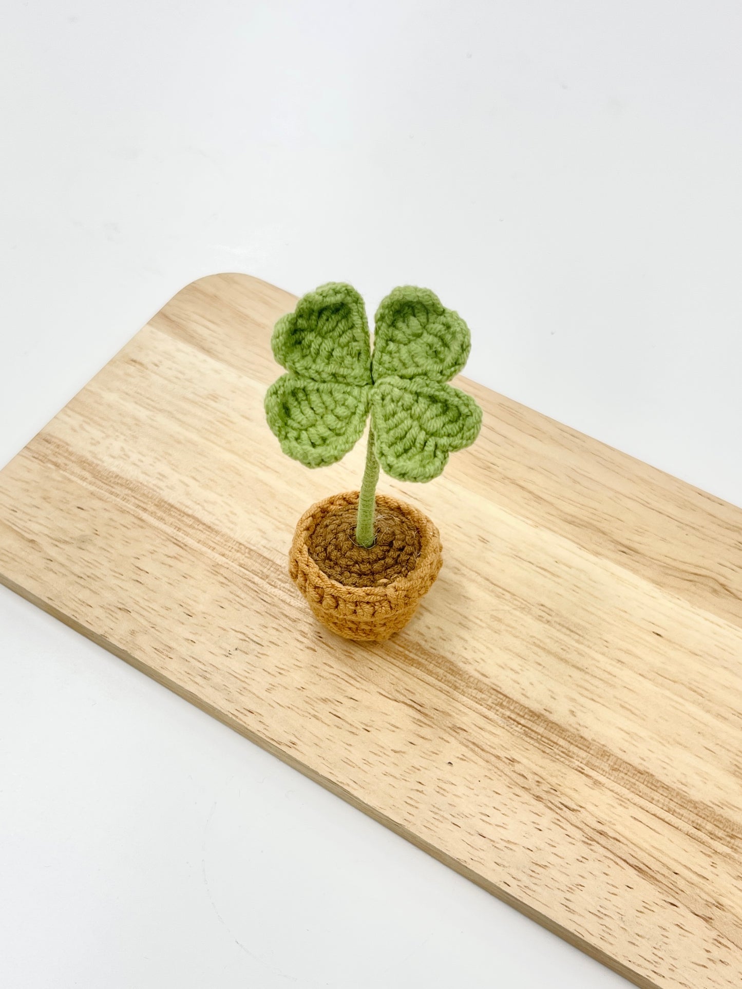 Mini Crochet Lucky Clover Plant