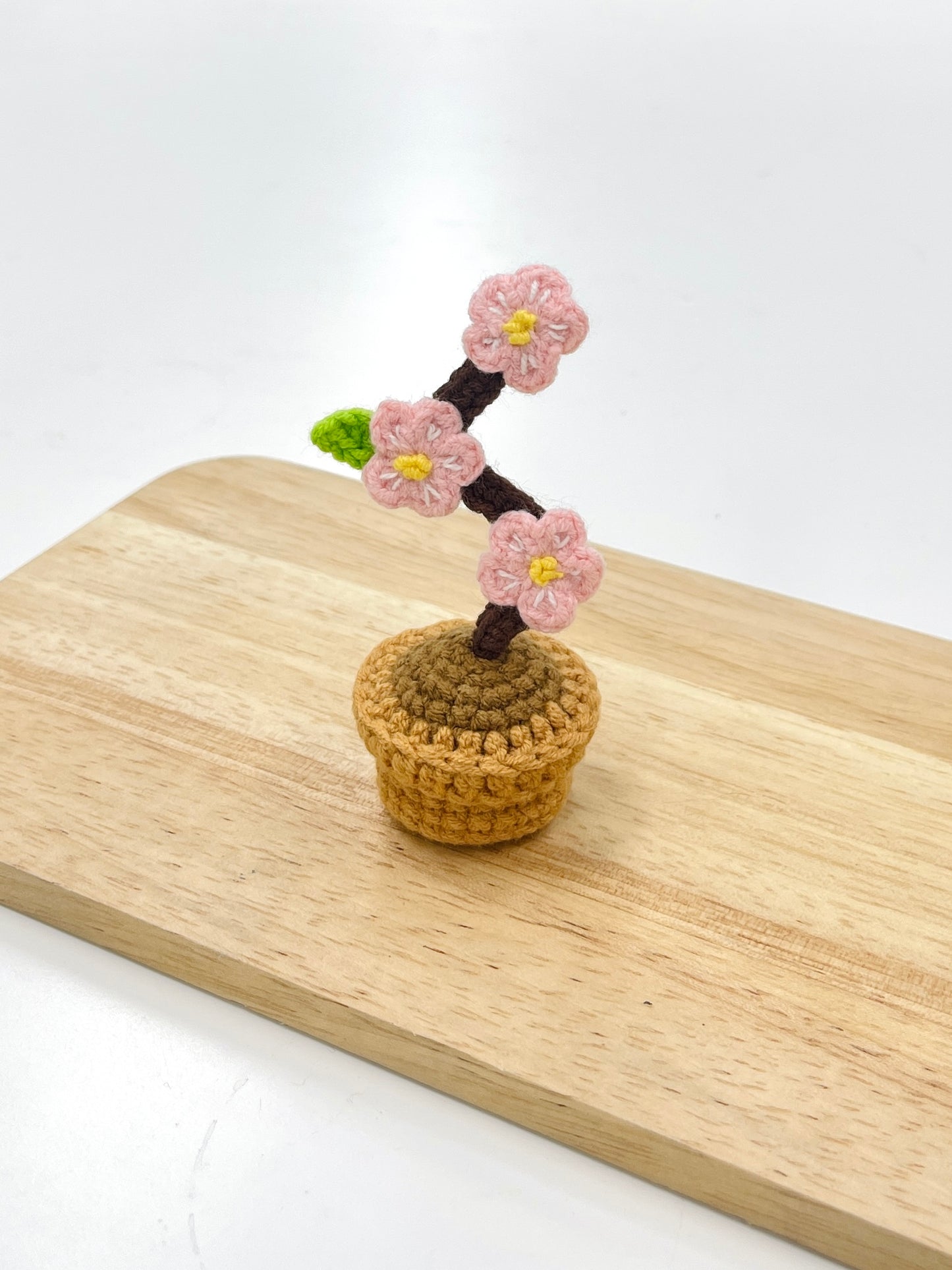 Mini Crochet Cherry Blossom Plant