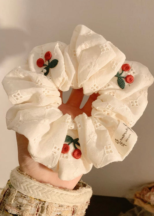Pit a Pat Cherry Hair Scrunchie