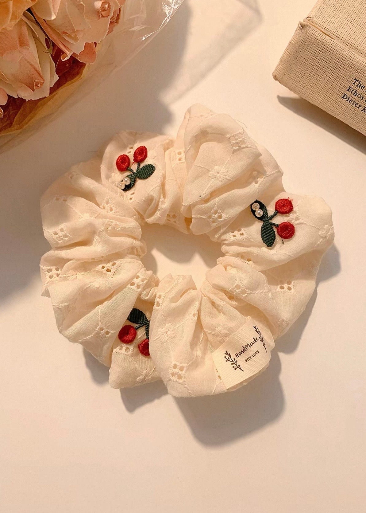 Pit a Pat Cherry Hair Scrunchie