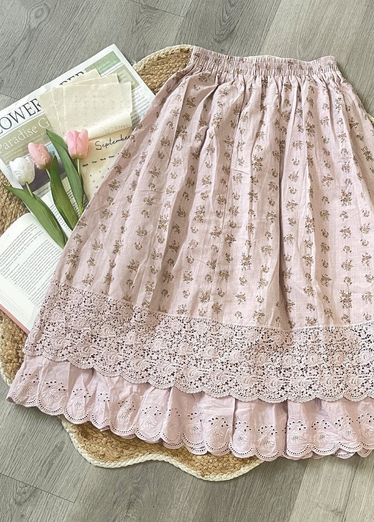 Pit a Pat Women’s Floral Lace Maxi Skirt