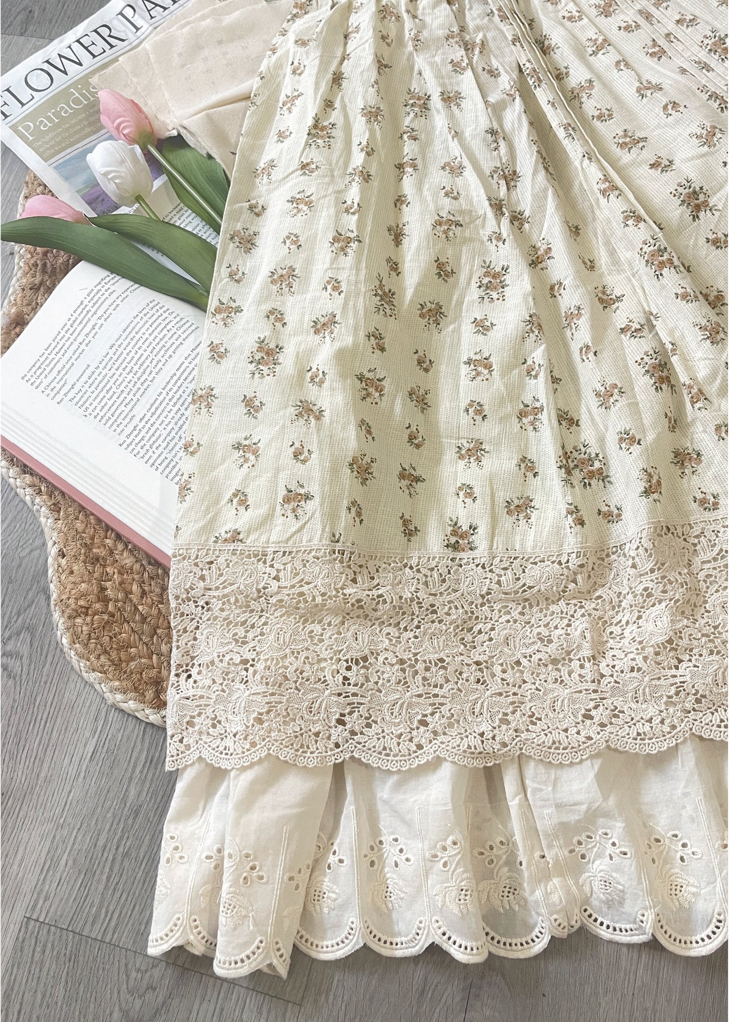 Pit a Pat Women’s Floral Lace Maxi Skirt