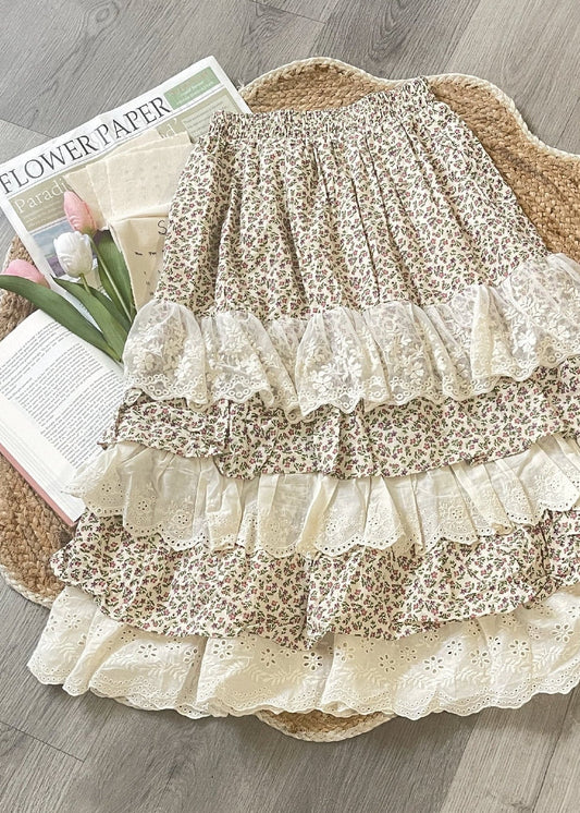 Pit a Pat Women’s Floral Lace Maxi Skirt