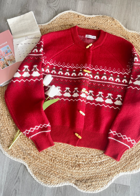 Wonderful Christmas Time Button-Down Cardigan