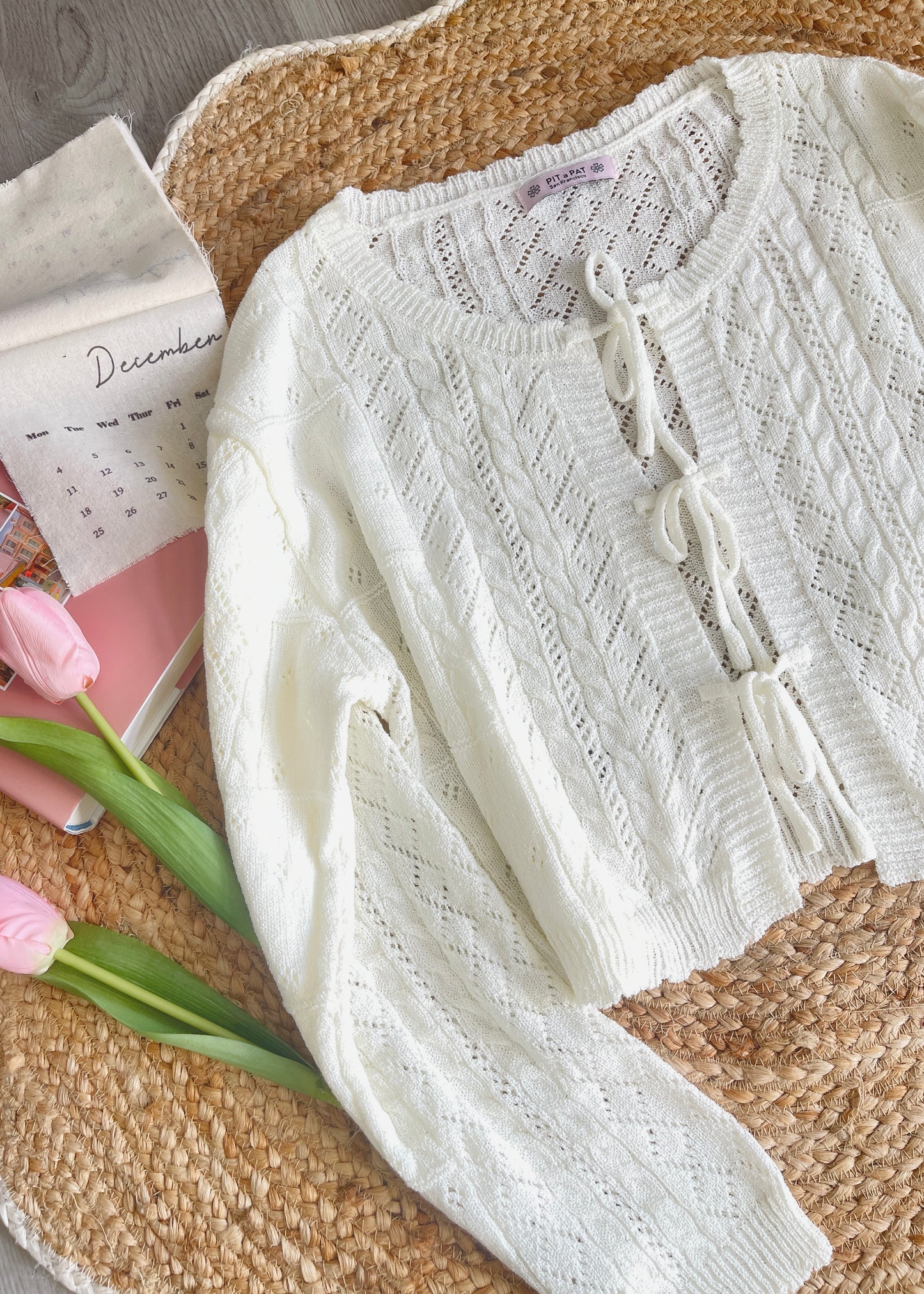 Three Tie-Front Crochet Cardigan