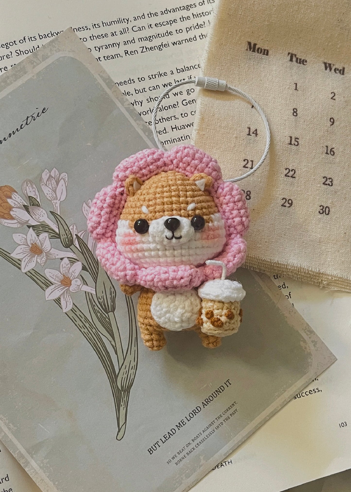 Boba Puppy Keychain