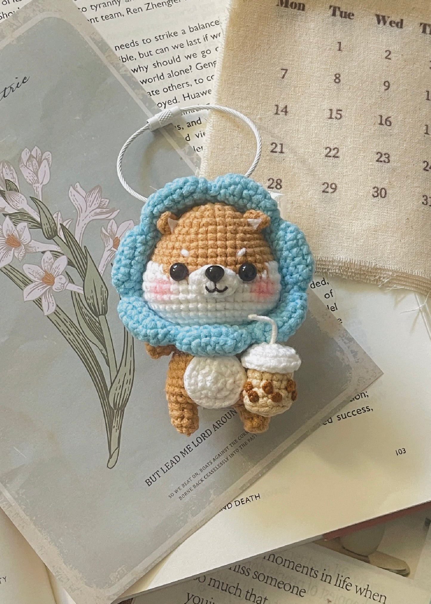 Boba Puppy Keychain