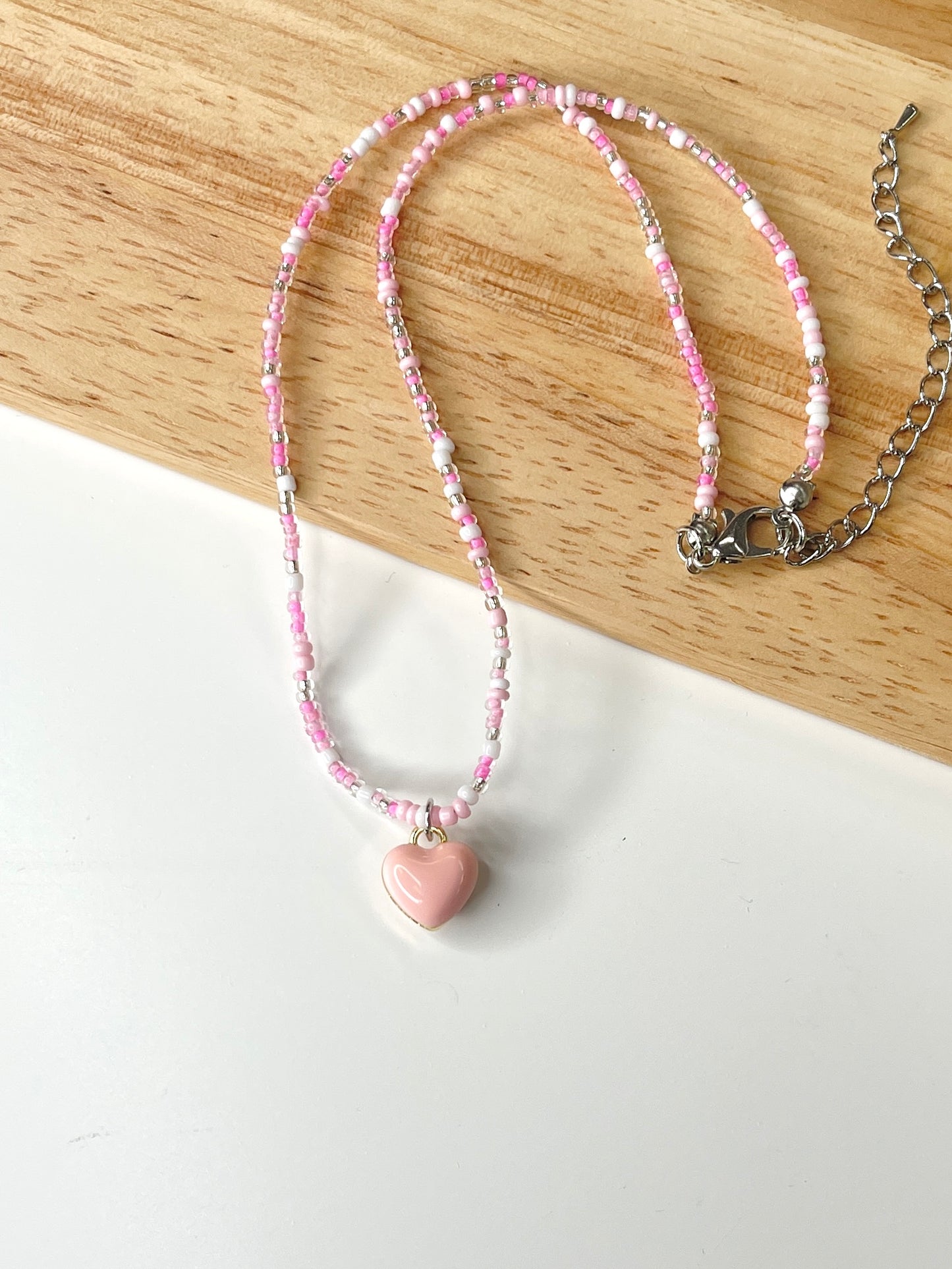 Love Heart Beaded Necklace