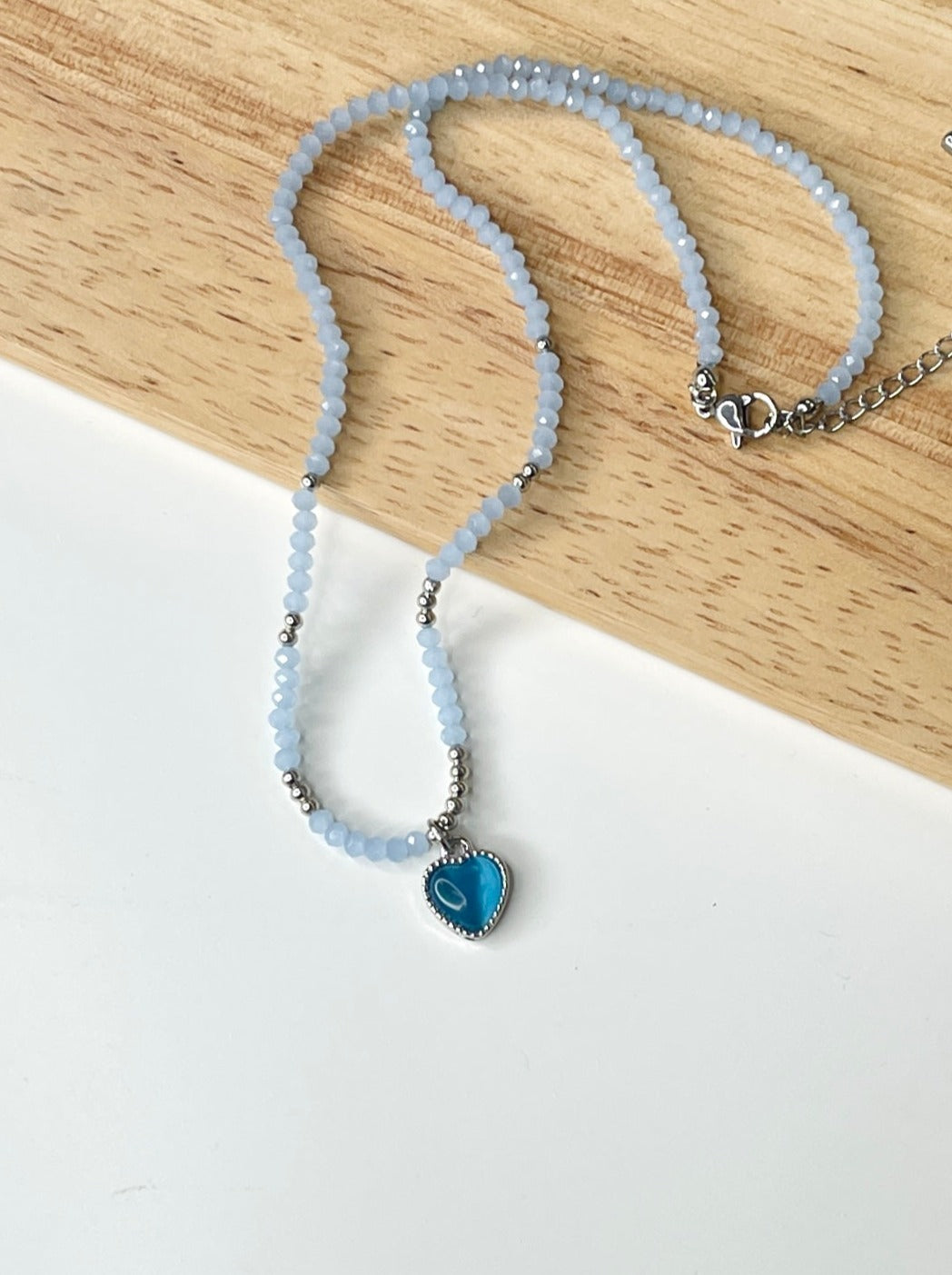 Ocean Heart Beaded Necklace