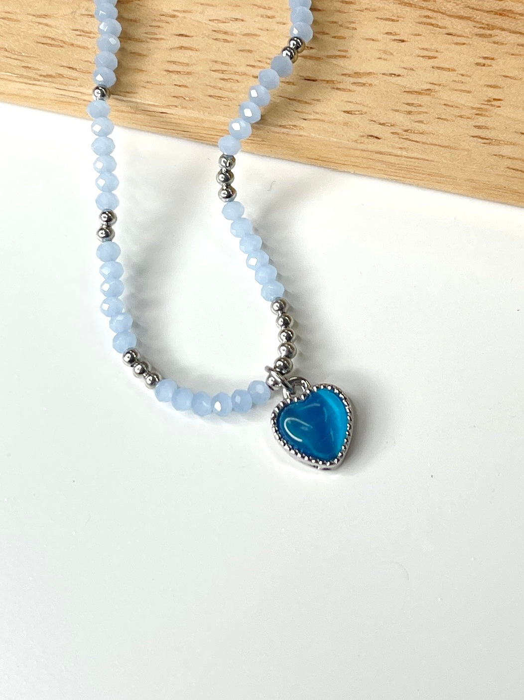 Ocean Heart Beaded Necklace