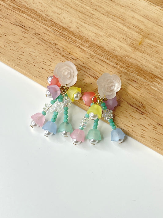 Pastel Bouquet Dangle Earrings