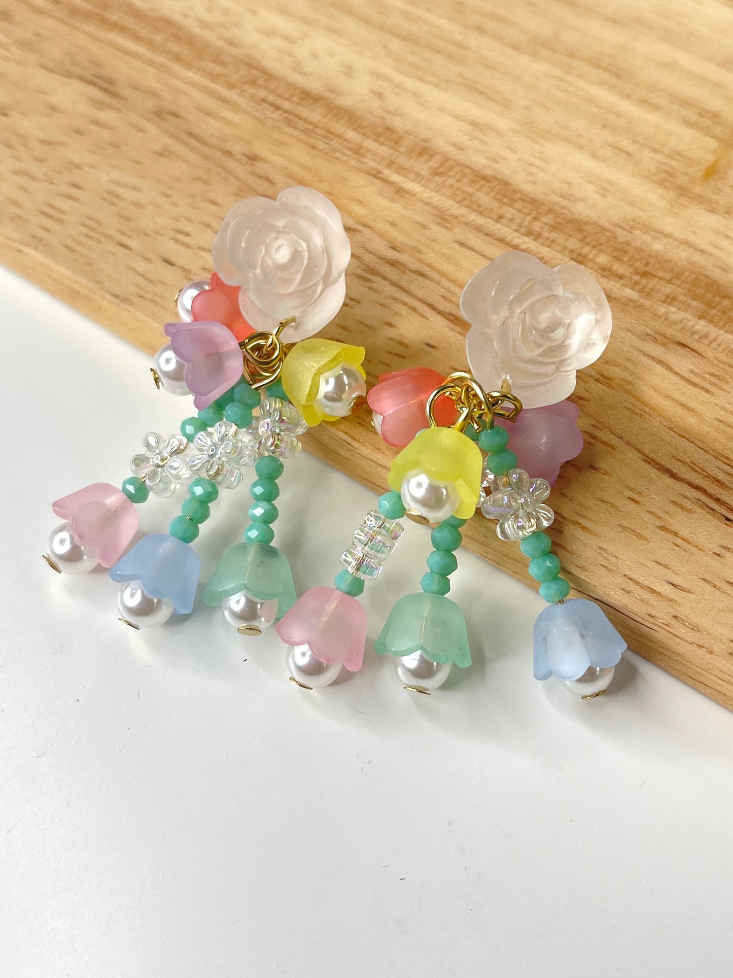 Pastel Bouquet Dangle Earrings