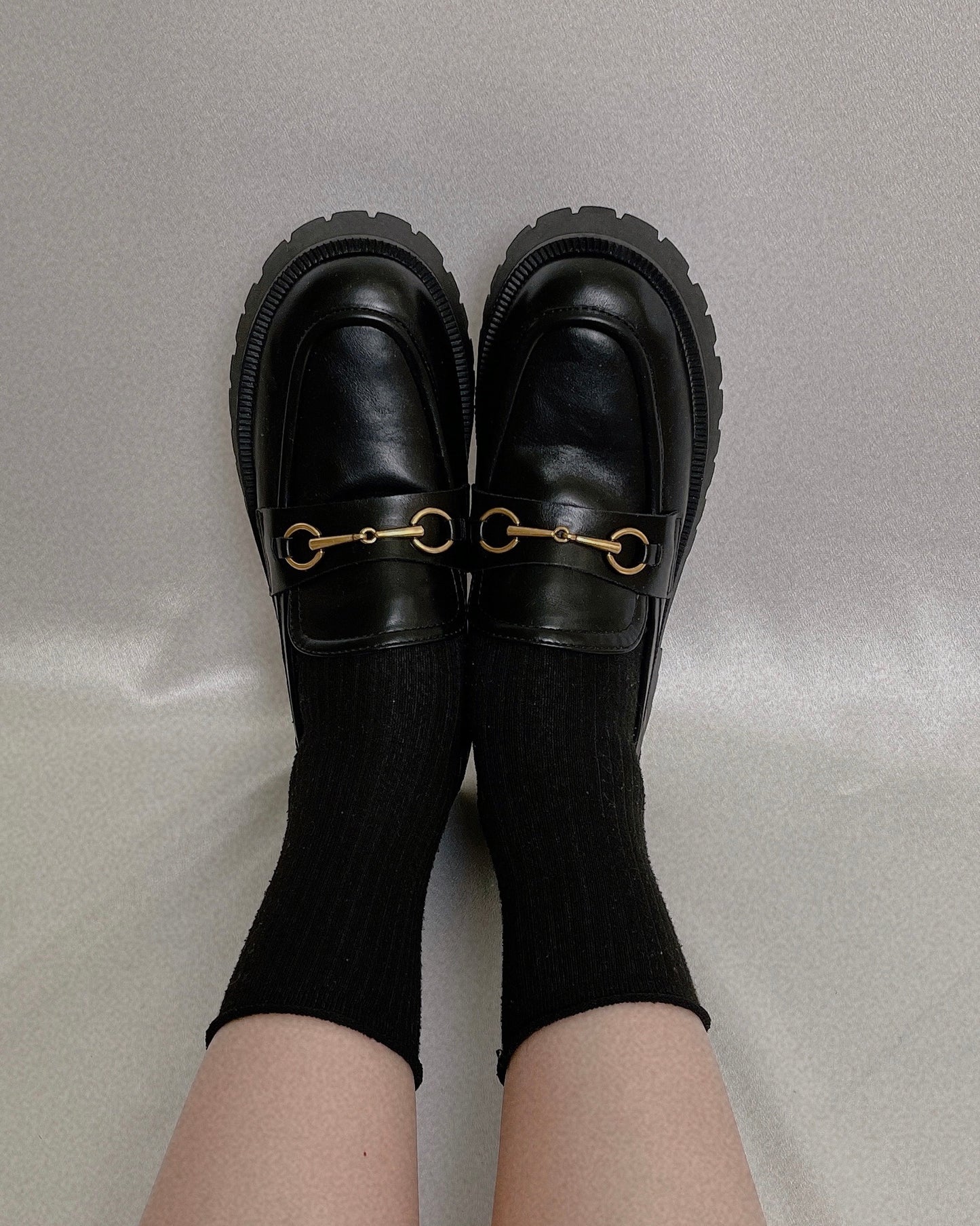 Vintage Black Chain Loafer