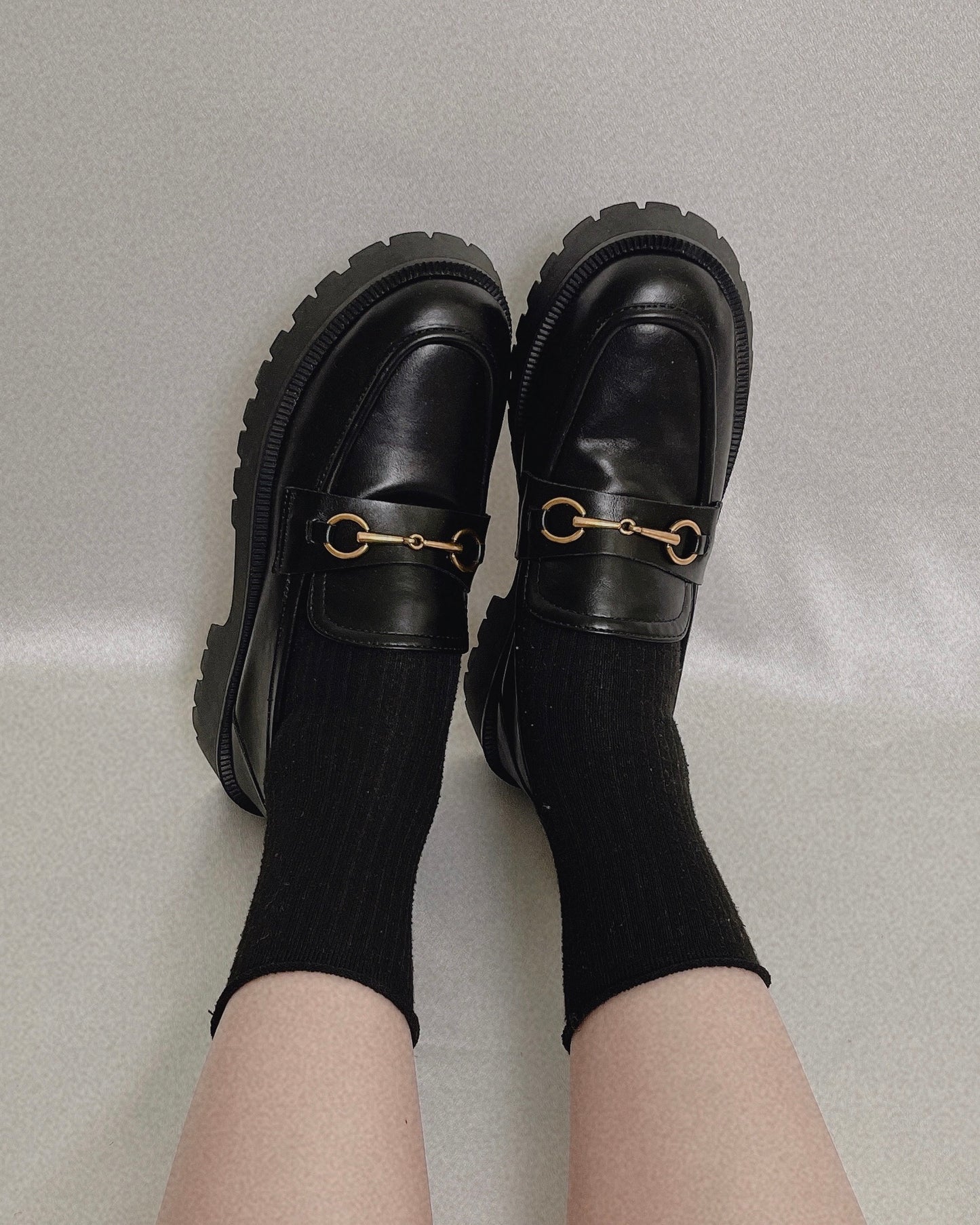 Vintage Black Chain Loafer