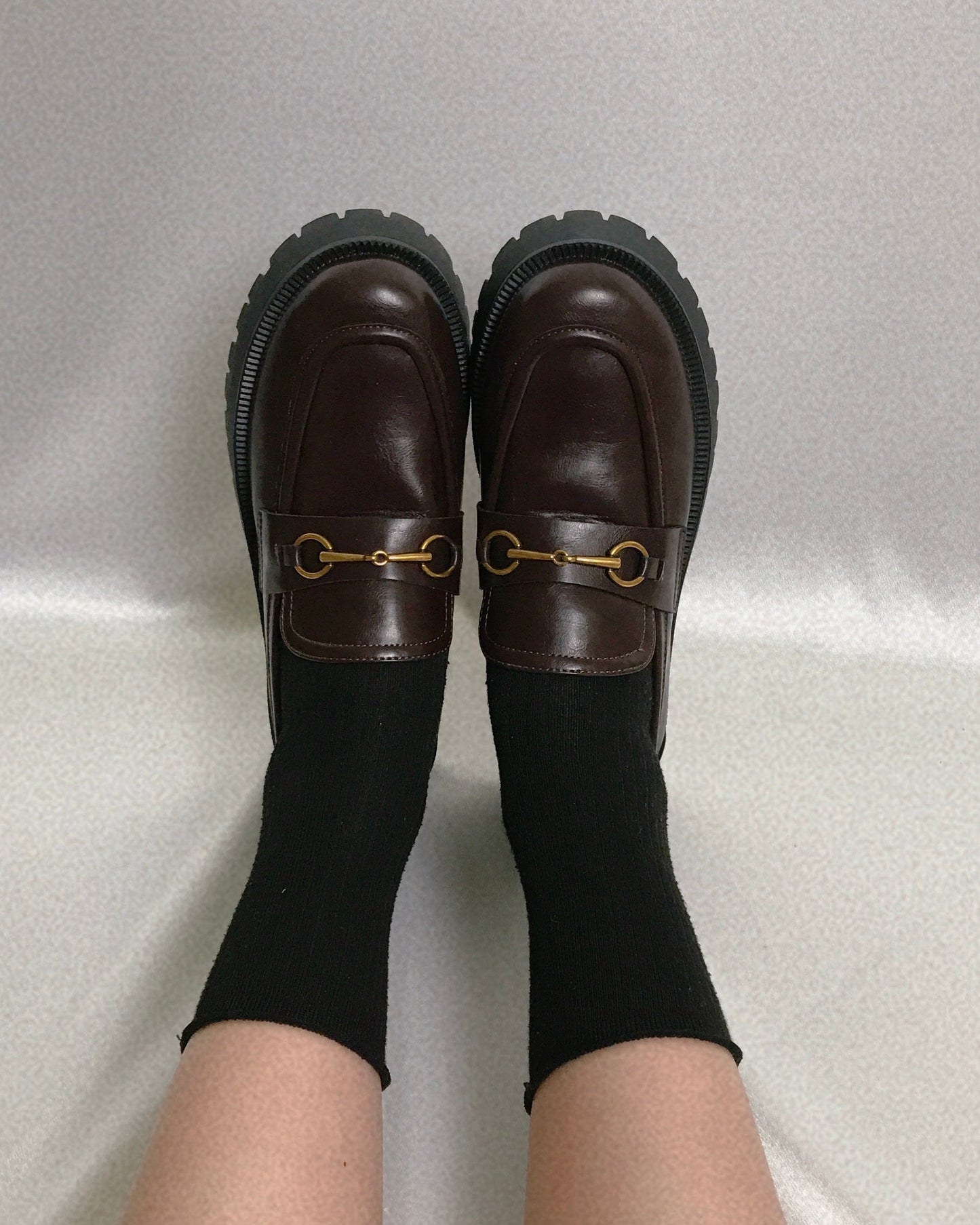 Pit a Pat Vintage Brown Chain Loafer