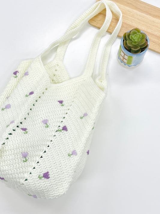 Tulip Crochet Woven Shoulder Bag