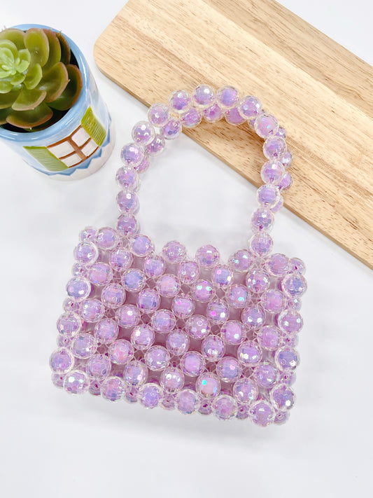 Purple Beaded Mini HandBag